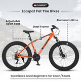 ZNTS S26109 26 Inch Fat Tire Bike Adult/Youth Full Shimano 21 Speed Mountain Bike, Dual Disc Brake, W1856121710