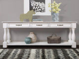 63inch Long Wood Console Table with 3 Drawers and 1 Bottom Shelf for Entryway Hallway Easy Assembly 78250230