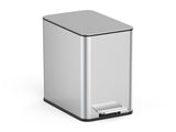 Bathroom Trash Can, 2.6 Gallon Stainless Steel, Step Garbage Bin with Soft Close Lid, Silver 56733340