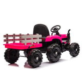 ZNTS Ride on Tractor with Trailer,24V Battery Powered Electric Tractor Toy, 200w*2motor W1396P144515