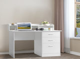110*50*95cm Particleboard Paste Triamine Desktop Storage Layer Three Drawers Computer Desk White 37862423