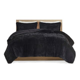 Full/Queen Shaggy Long Fur Comforter Mini Set B03595934