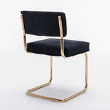 Furniture,Modern Dining Chairs Corduroy Fabric,Gold Metal Base, Accent Armless Kitchen Chairs 03193640
