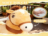 Brown 6V Electric Ride On Pony Battery Powered Toddler Toy with Music, Forward Movement & Silent PU 96194738