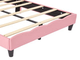 Twin Size Lovely Crown Fantasy PU Leather Princess Bed with Tufted Headboard, PinkCream N733P198760H