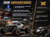 2026 2 Batteries 112 Silver Rock Crawler Rechargeable Off Road Truck 4WD , Metal Shell LED 61910726