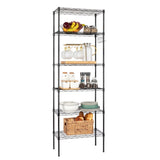 ZNTS Replaceable assembly with wheels, floor mounted carbon steel storage rack, black 10425008