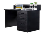 FCH 110*50*95cm Particleboard Paste Triamine Desktop Storage Layer Three Drawers Computer Desk Black 48647745