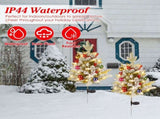 2PCS 50 LED Solar Artificial Christmas Tree - Lifelike Design with 2 Lighting Modes, 600mAh Battery 45456038