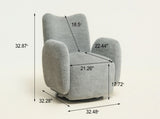 360&deg Swivel Chair Accent Chair 32.48-inch chenille fabric upholstered sofa, suitable for living W2901P463495