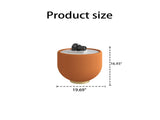 Modern Round Sintered stone Pattern Tabletop Leather Edge Sofa End Table with Metal Base,Luxurious W3081P293638