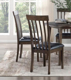 Espresso Finish Set of 2 Chairs Black Faux Leather Upholstered Seat Wooden Kitchen Dining Room B011P178141