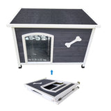 Large Wooden Dog House, Outdoor Waterproof Dog Cage, Windproof and Warm Dog Kennel Easy to Assemble W77352531