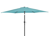 9ft Patio Umbrella, Outdoor Market Umbrella with Push Button Tilt, Crank Handle, 6 Sturdy Iron Ribs, 63147882