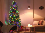 7.5ft Pencil Shape Automatic Tree Structure PVC Material 1090 Round Heads 350 Lights Warm Color With 58420987