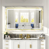 60x36" Gold Eco-Friendly Silver MirrorDual LED Light StripsFront and Back Lighting T3177P320571