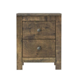 Farmhouse Wooden Nightstand Set of 2 with Retro Design, Wood Side Table with Storage Cabinet for N733P180456D