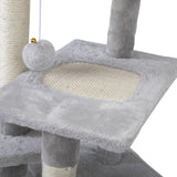 ZNTS Double Level Cat Tree Stand House Furniture Kittens Activity Tower Posts Kitty Pet Play House W2181P190604