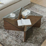 31.5 Inch Glass Coffee, Mid-Century Modern Square Coffee, Living Room Wooden Coffee W2972P277853