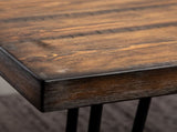 Aryven Industrial Metal Hairpin Design Dining Table, Rustic Dark Pine T2574P165175