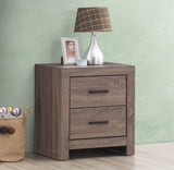 2 Drawers MDF Nightstand in Barrel Oak Finish B016P255592