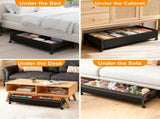 Under Bed Storage Containers with Wheels, 2 Pack Underbed Shoe Storage Organizer with Clear Lids, 60715842
