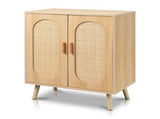 Modern Rattan Shoe Storage Cabinet with Double Doors and Adjustable Shelves, Accent Cabinet for 48636771