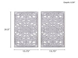 2 PCS Distressed Carved Wood Wall Decor Set B035P366542