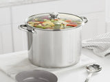 Stainless Steel 12-Quart Stock Pot with Glass Lid, Induction Compatible, Stainless Steel, Dishwasher 36422178