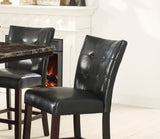 ZNTS Modern Counter Height Chairs Black Faux Leather Tufted Set of 2 High Chairs Dining Seating B011130016