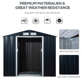 Steel Storage Shed Garden Tool house 7' x 4' White-AS 10055926