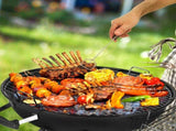 28-Inch Portable Charcoal Grill with Wheels and Storage Holder, Porcelain-Enameled Lid and Ash 40059147