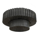 Modern minimalist circular black coffee table, 31.4-inch natural wood color and texture, space W1727P251153