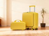 14"/20" 2 pcs/set in ABS Spinner Wheel Luggage, with Combination Lock and Front Opening Design, 14" 12454681
