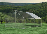 ZNTS Large Metal Chicken Coop Walk-in Poultry Cage Hen Run House Rabbits Habitat Cage Spire Shaped Coop 04013074