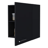 So- Hi Wall Cabinet in Melamine with One Door, Black B128P237141