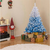5ft Blue&White Xmas Tree - Flocked Snow-Melt Design, Sturdy Metal Stand, 456 Tips, Fireproof & 17188165