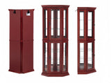 Corner Curio Cabinet Lighted Corner Display, Display Shelf Shelving Bar cabinet with Tempered 48787179