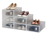 Shoe Storage Boxes 6 Pack Clear Plastic Stackable - White 43244140