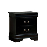 1pc Nightstand Black Louis Philippe Solid wood English Dovetail Construction Antique Nickle Hanging HS11CM7966BK-N-ID-AHD