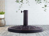 18" Bronze Umbrella Base - Heavy-Duty ResinSteel Upright, 30lbs Stable Round Design with Hand-Turn 64002827