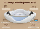 59" light luxury double corner whirlpool bathtub, 20 sets of multi-directional massage nozzles, W3605P566240