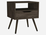 Haverson 1-Drawer 1-Shelf Nightstand Dark Walnut B06279997