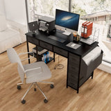 47.3" Computer Desk with 7 Drawers, Extra Large Side Pocket, and Power Outlets Ideal for Home W2887P240012
