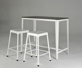 Counter Stool Metal White Powder Coating, Set of 2 B091P184053