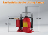 Air Hydraulic Bottle Jack 12 Ton 26455 LBS 10.2-20.1in Lift Range Heavy Duty Pneumatic Manual Pump W2680P497446
