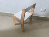 Kids Table Set with One Chair, Multifunctional Wooden Children Study Table-Convertible Tabletop for 58011594