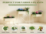 3Pack PreAssembled Beige Metal Elevated Planter Stand with NonWoven Liner, UVResistant W2796P516633