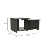 ZNTS Linlock 1-Shelf Coffee Table Black Wengue B06280508