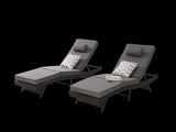Outdoor Wicker Long Reclining Chair Set of 2 , Wicker Reclining Lounge Chair Lawn Sunbathing Chairs W874P264719